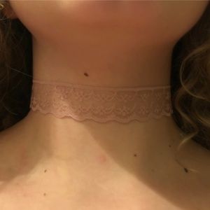 handmade light pink lace choker 🥀